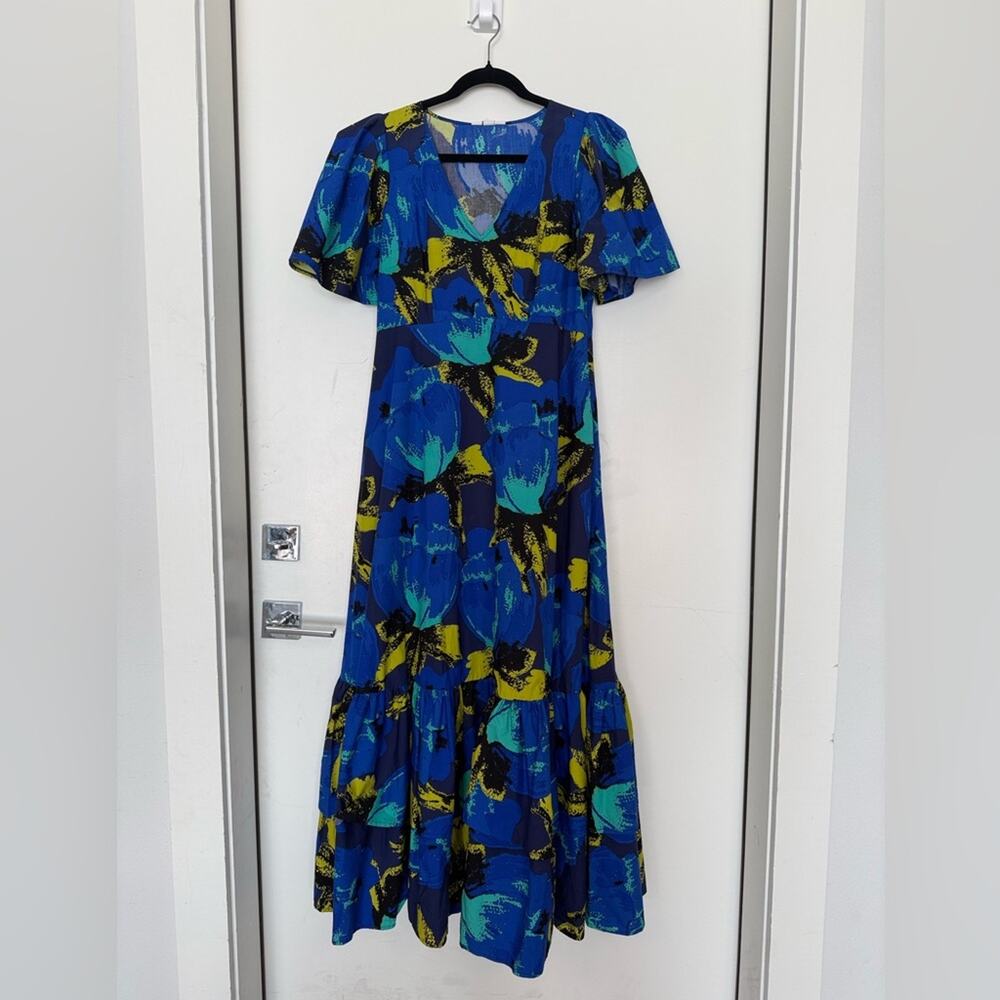 Christopher John Rogers Target Royal Blue and Yellow Floral Tiered Maxi Dress - Picture 8 of 16